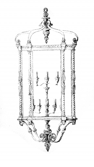Projekty żyrandoli  Pałac Karola Poznańskiego w Łodzi,  rysunek wykonany ręcznie ołówkiem,