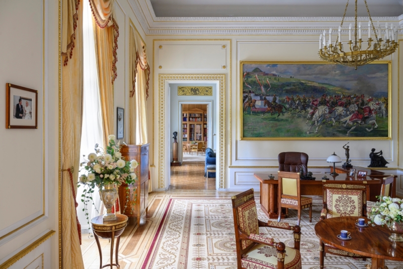 Pałac Prezydencki Krakowskie Przedmieście, Gabinet Prezydenta Rzeczypospolitej Polskiej, Projekt dekoracji okiennych, Projekt dywanu,