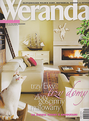 Okładka magazynu wnętrzarskiego Weranda z artykułem pt Zatrzymane lato opowiadającym o domu zaprojektowanym przez Ewę Kanach i Darka Strzelczyka (KANACH INTERIORS)