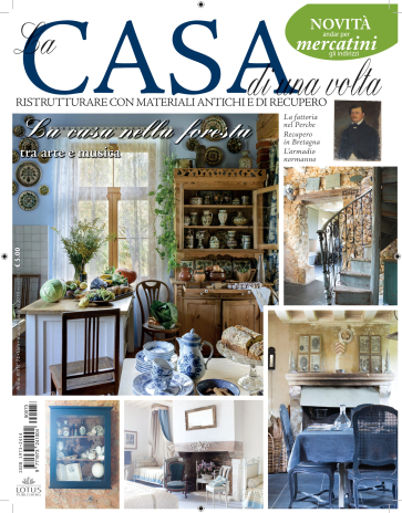 Okładka magazynu wnętrzarskiego Casa di una volta z artykułem pt, LA CASA DELL'ARTE E DELLA MUSICA opowiadającym o domu stylizowanym do sesji zdjęciowej przez projektantkę wnętrz Ewę Kanach