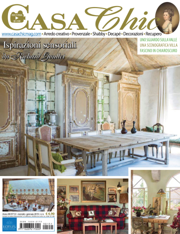 Okładka włoskiego magazynu wnętrzarskiego CASA CHIC z artykułem pt LA PISCINA MIRABILIS przedstawiającym projekt zrealizowany przez Ewę Kanach i Darka Strzelczyka z KANACH INTERIORS 
